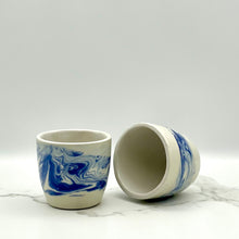 Lade das Bild in den Galerie-Viewer, Bell Espresso Cup Blue Swirl