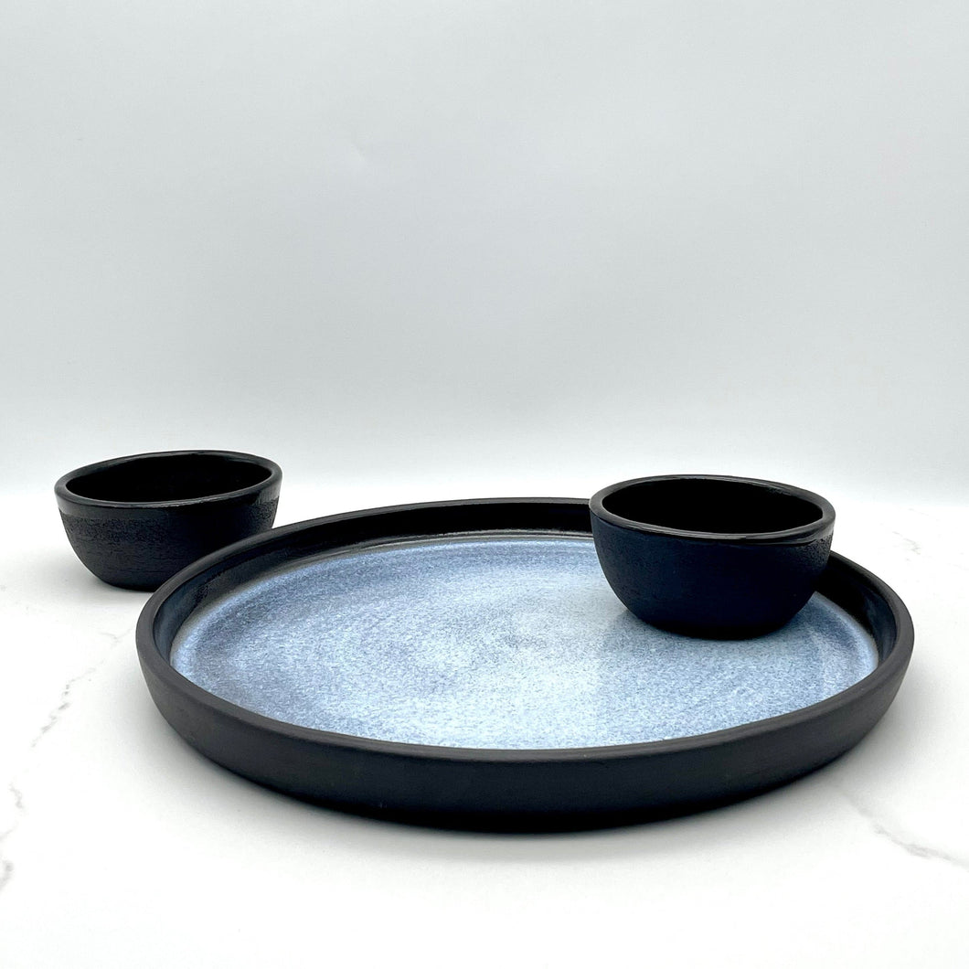 Niko Ceramic Studio Platter with 2 Dip Bowls #5