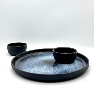 Niko Ceramic Studio Platter with 2 Dip Bowls #1