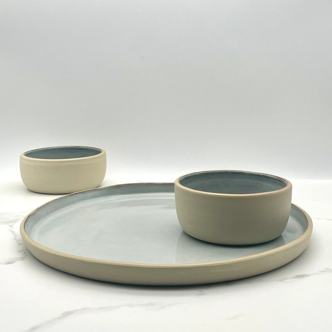 -Platter with 2 Dip Bowls