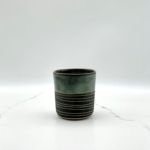 Linea Large Sgraffito Cup Coffee & Tea Cups  Niko  Ceramic Studio.